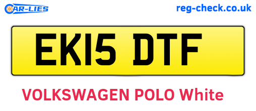 EK15DTF are the vehicle registration plates.