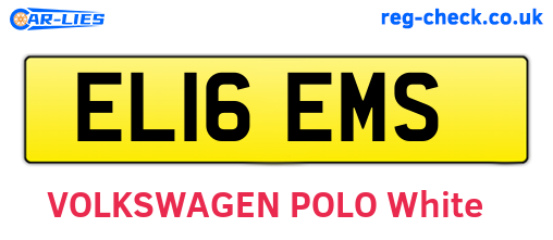 EL16EMS are the vehicle registration plates.