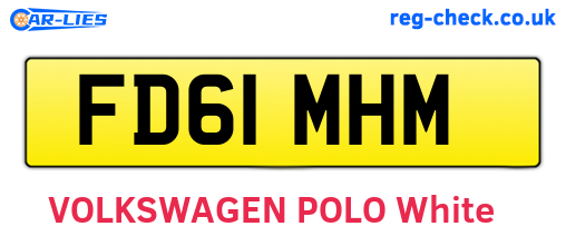 FD61MHM are the vehicle registration plates.