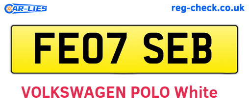 FE07SEB are the vehicle registration plates.