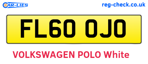 FL60OJO are the vehicle registration plates.