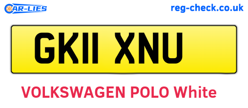 GK11XNU are the vehicle registration plates.