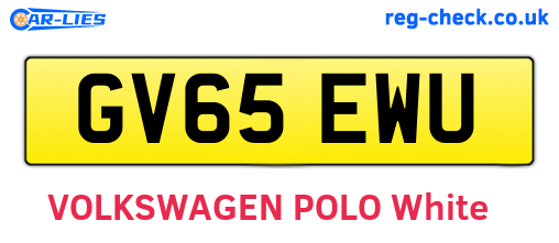 GV65EWU are the vehicle registration plates.