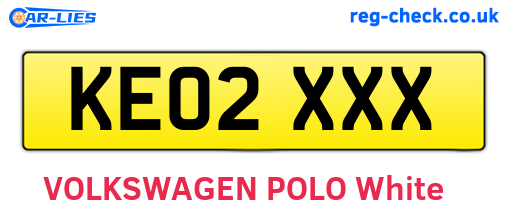 KE02XXX are the vehicle registration plates.