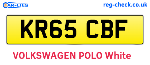 KR65CBF are the vehicle registration plates.