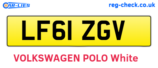 LF61ZGV are the vehicle registration plates.