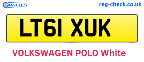 LT61XUK are the vehicle registration plates.
