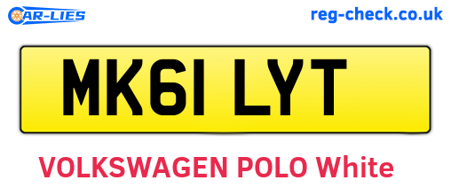 MK61LYT are the vehicle registration plates.