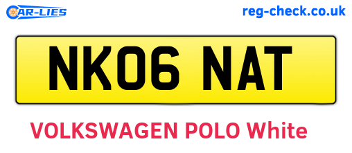 NK06NAT are the vehicle registration plates.