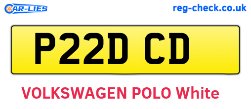 P22DCD are the vehicle registration plates.