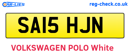 SA15HJN are the vehicle registration plates.