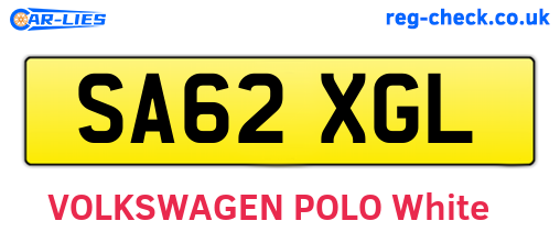 SA62XGL are the vehicle registration plates.
