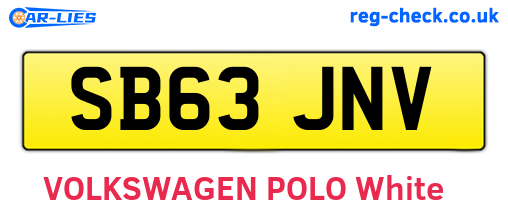 SB63JNV are the vehicle registration plates.