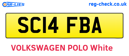 SC14FBA are the vehicle registration plates.