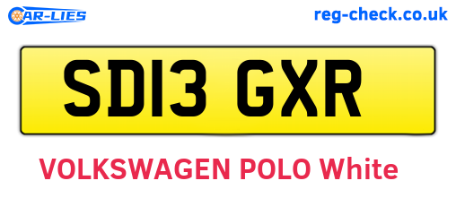 SD13GXR are the vehicle registration plates.