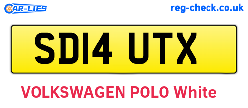 SD14UTX are the vehicle registration plates.