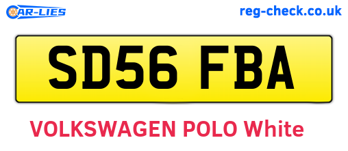 SD56FBA are the vehicle registration plates.