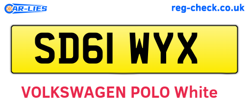 SD61WYX are the vehicle registration plates.