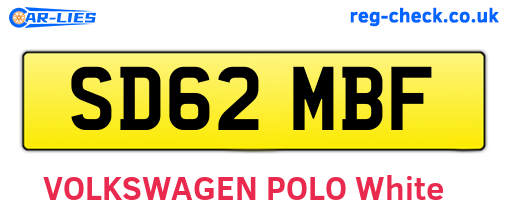 SD62MBF are the vehicle registration plates.