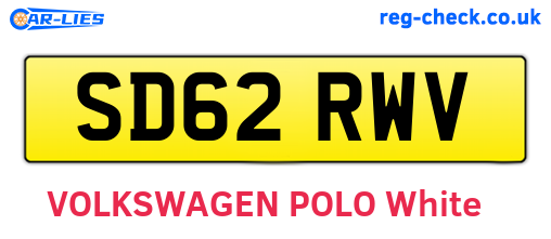 SD62RWV are the vehicle registration plates.