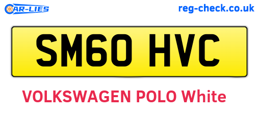 SM60HVC are the vehicle registration plates.