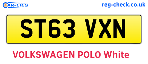ST63VXN are the vehicle registration plates.