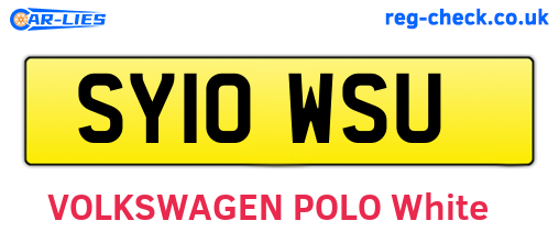 SY10WSU are the vehicle registration plates.
