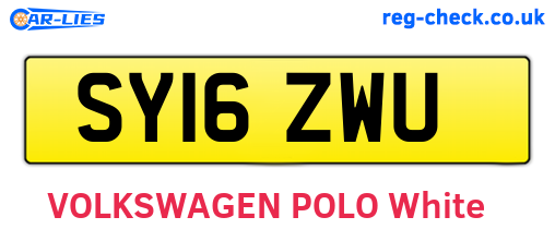 SY16ZWU are the vehicle registration plates.