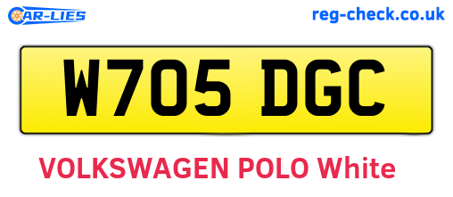 W705DGC are the vehicle registration plates.