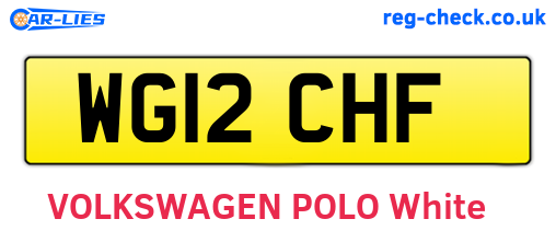 WG12CHF are the vehicle registration plates.
