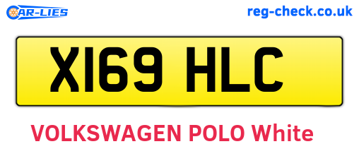 X169HLC are the vehicle registration plates.