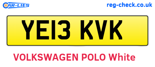 YE13KVK are the vehicle registration plates.