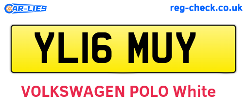 YL16MUY are the vehicle registration plates.
