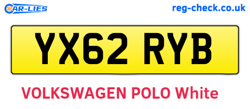 YX62RYB are the vehicle registration plates.