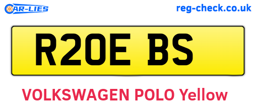 R20EBS are the vehicle registration plates.