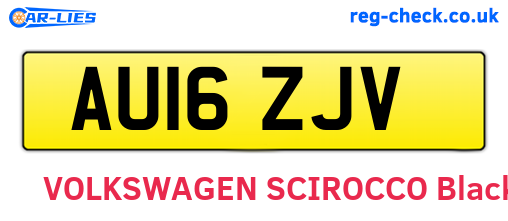 AU16ZJV are the vehicle registration plates.