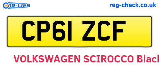 CP61ZCF are the vehicle registration plates.