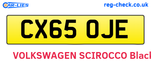 CX65OJE are the vehicle registration plates.
