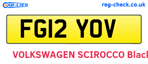 FG12YOV are the vehicle registration plates.