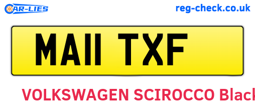 MA11TXF are the vehicle registration plates.