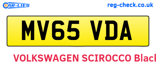 MV65VDA are the vehicle registration plates.