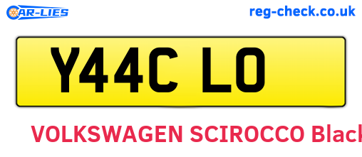 Y44CLO are the vehicle registration plates.