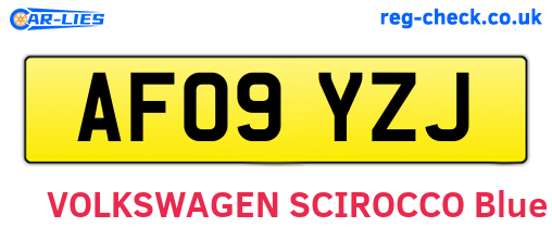 AF09YZJ are the vehicle registration plates.