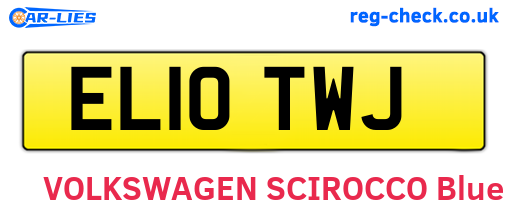 EL10TWJ are the vehicle registration plates.