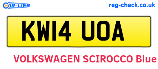 KW14UOA are the vehicle registration plates.