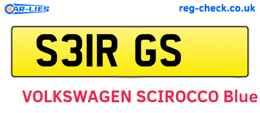 S31RGS are the vehicle registration plates.