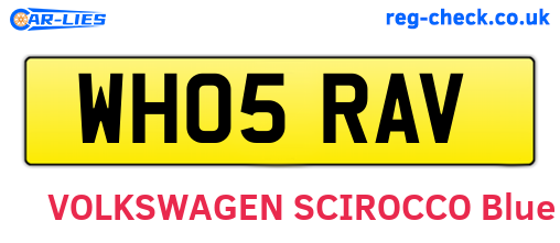 WH05RAV are the vehicle registration plates.