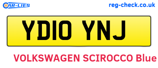 YD10YNJ are the vehicle registration plates.
