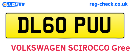DL60PUU are the vehicle registration plates.