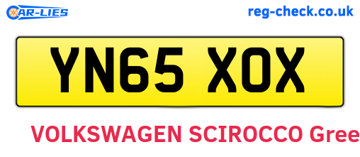 YN65XOX are the vehicle registration plates.